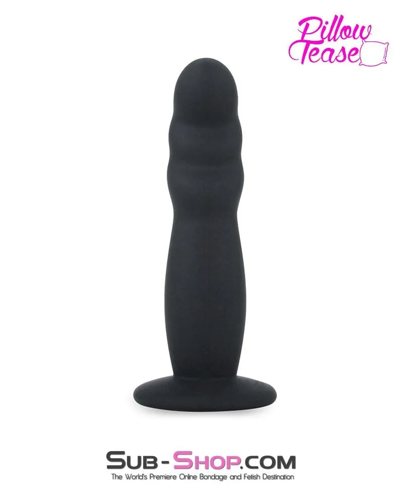 0588E      Black Ridged G-Spot Silicone Strap On Dildo and Comfort Harness Set