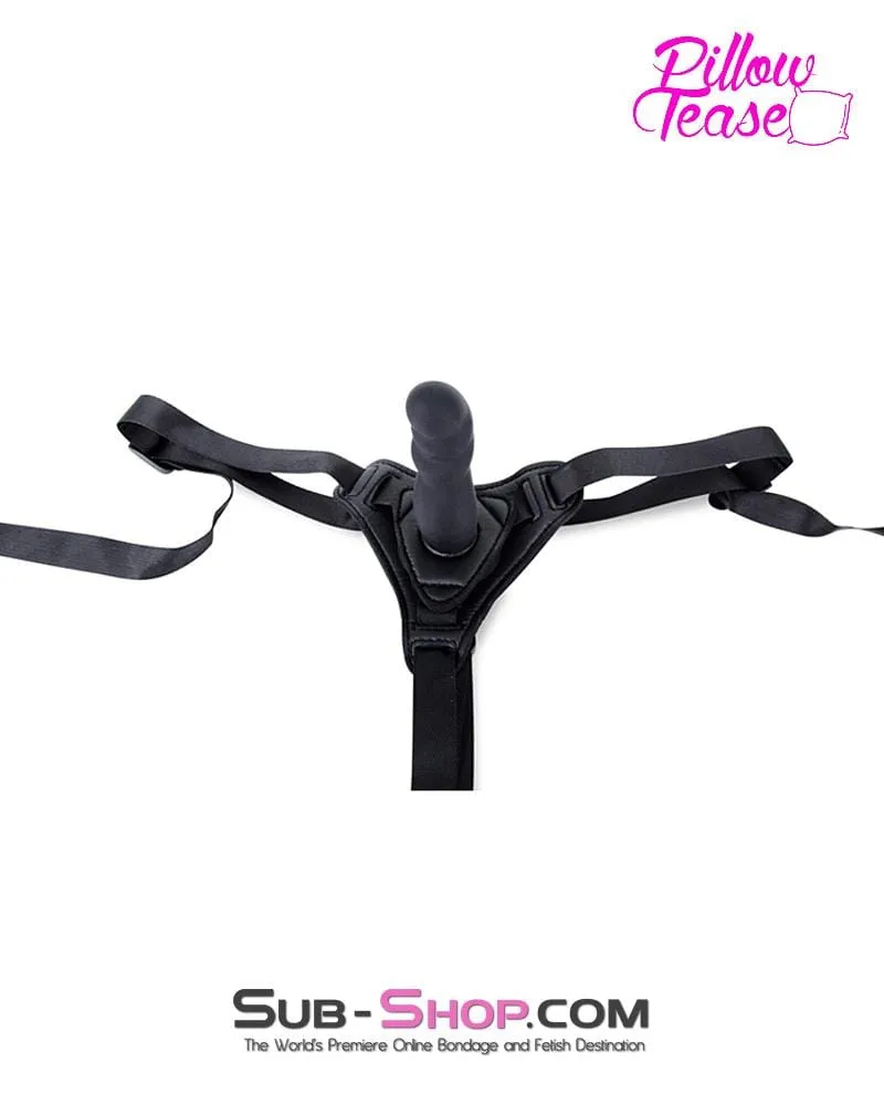0588E      Black Ridged G-Spot Silicone Strap On Dildo and Comfort Harness Set