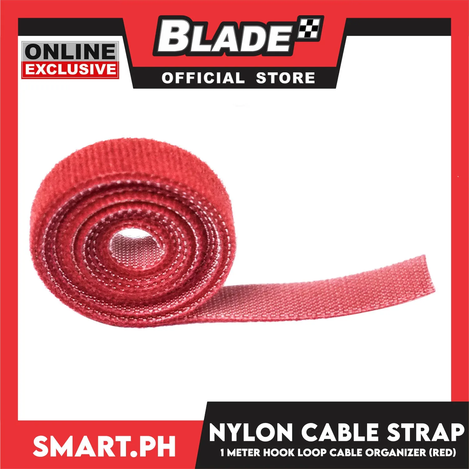 1 Meter Nylon Cable Strap Hook And Loop Multi-Purpose Cable Wire Organizer (Red)