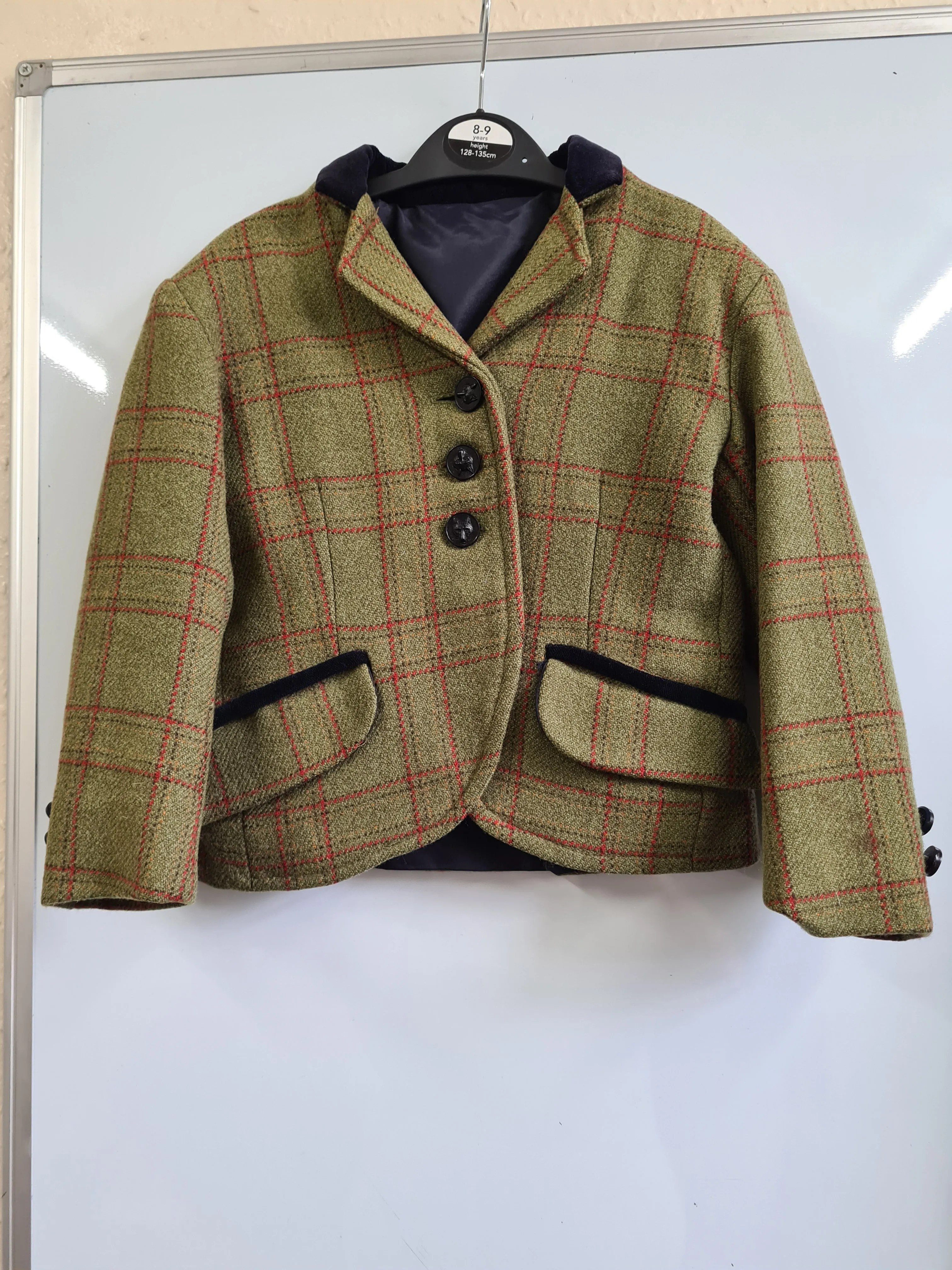100% wool Green Lead rein show jacket set ladies size 14 and childs size 20" FREE POSTAGE 🔵