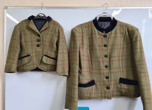 100% wool Green Lead rein show jacket set ladies size 14 and childs size 20" FREE POSTAGE 🔵