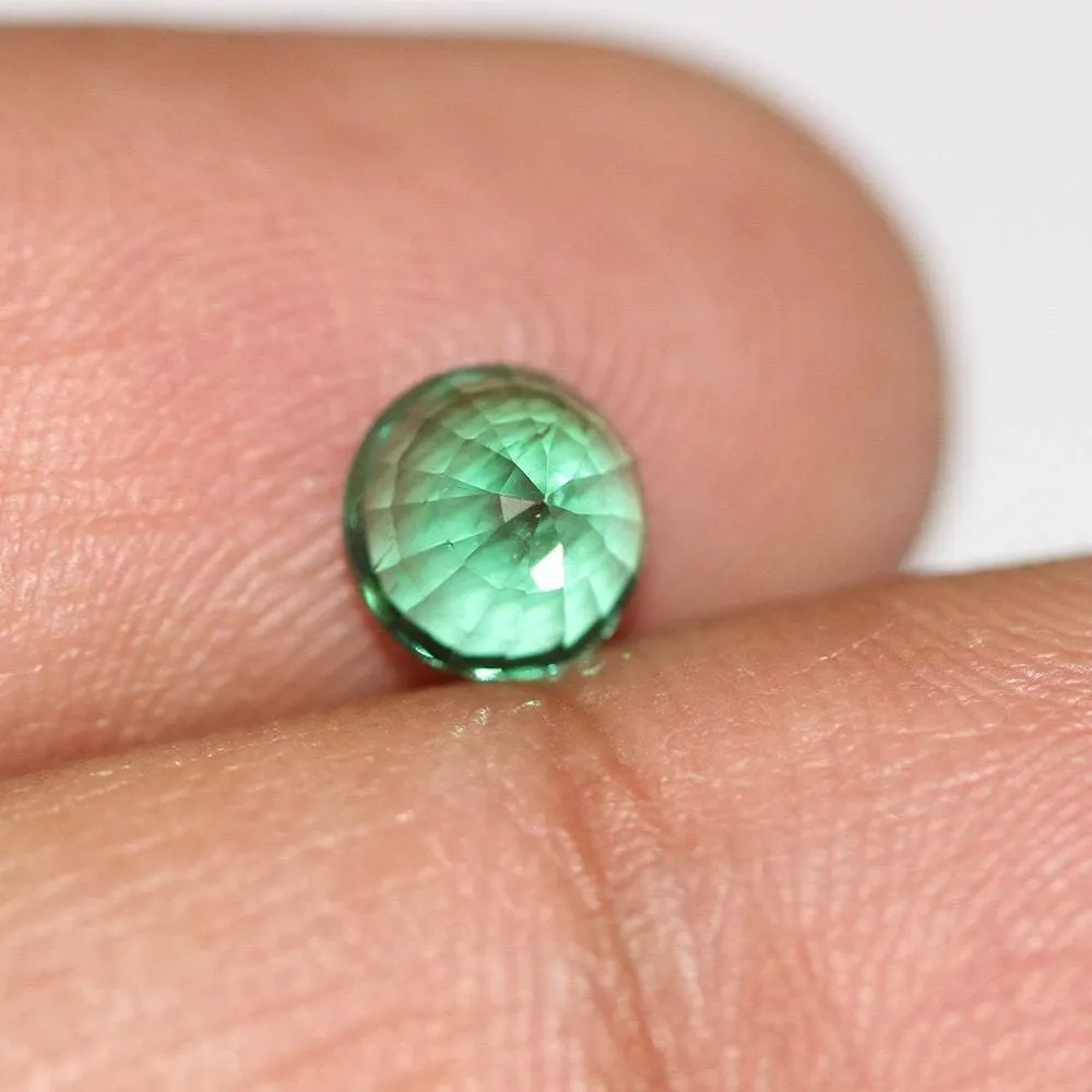 1.00ct Natural Zambian Earth Mined Emerald Round Rare Top Green Top Luster Gem