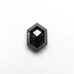 1.02 CARAT BLACK SPECKLED ROSE CUT HEXAGON DIAMOND