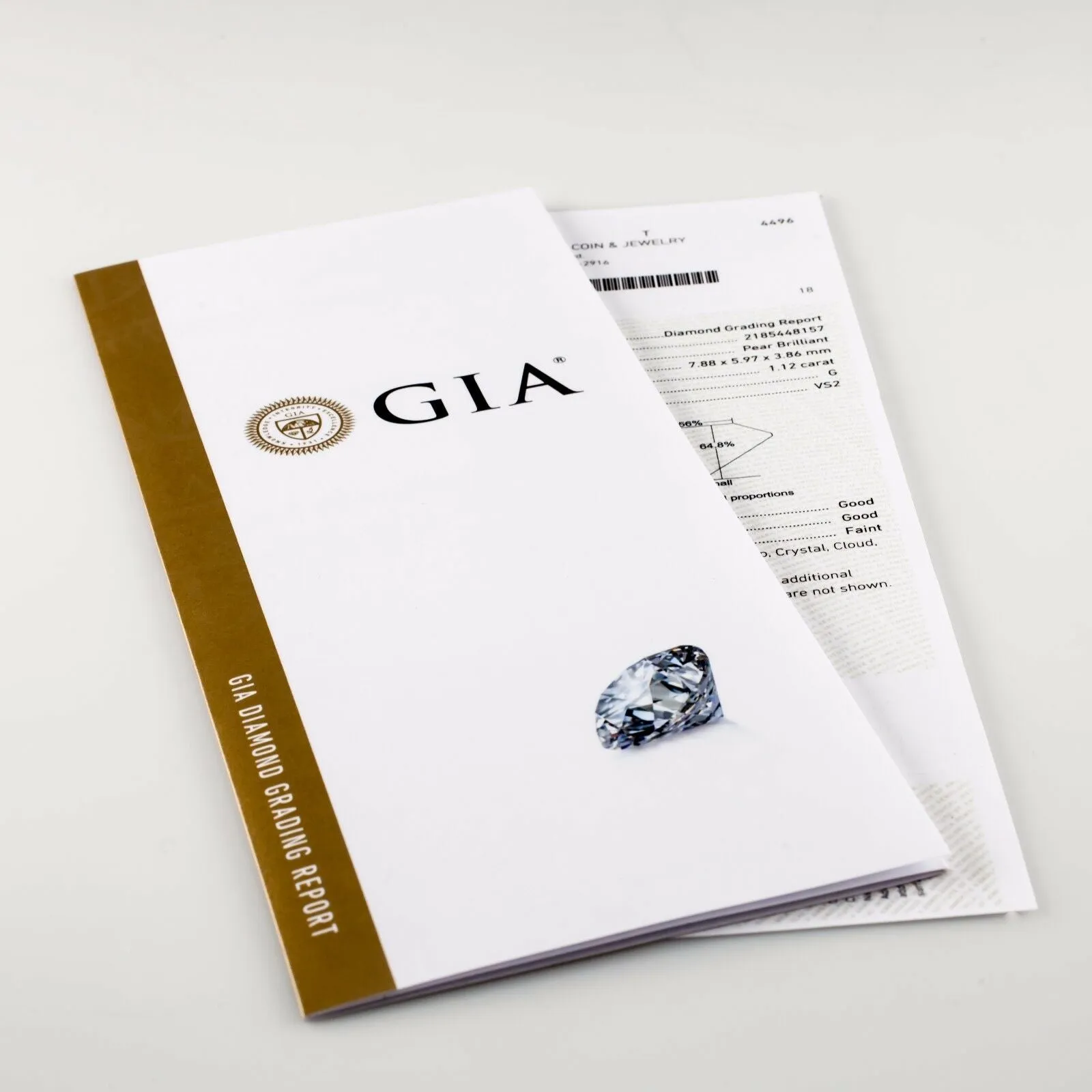 1.12 Carat Loose G / VS2 Pear Shaped Cut Diamond GIA Certified
