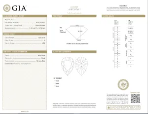 1.26 Carat Loose H / VS2 Pear Shaped Cut Diamond GIA Certified