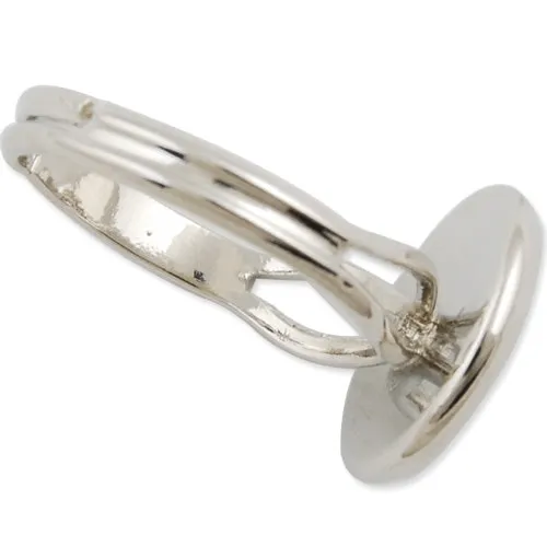 12MM Round Adjustable Shallow bottom Imitation Rhodium plated Ring Base Setting Pendants With 12 MM round Pad,Sold 50PCS Per Package