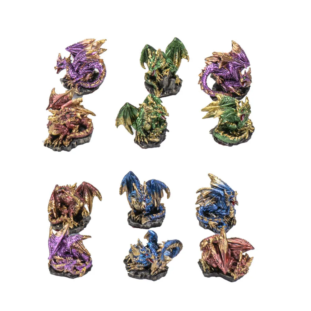 12PCS Colorful Small Mini Dragons Set