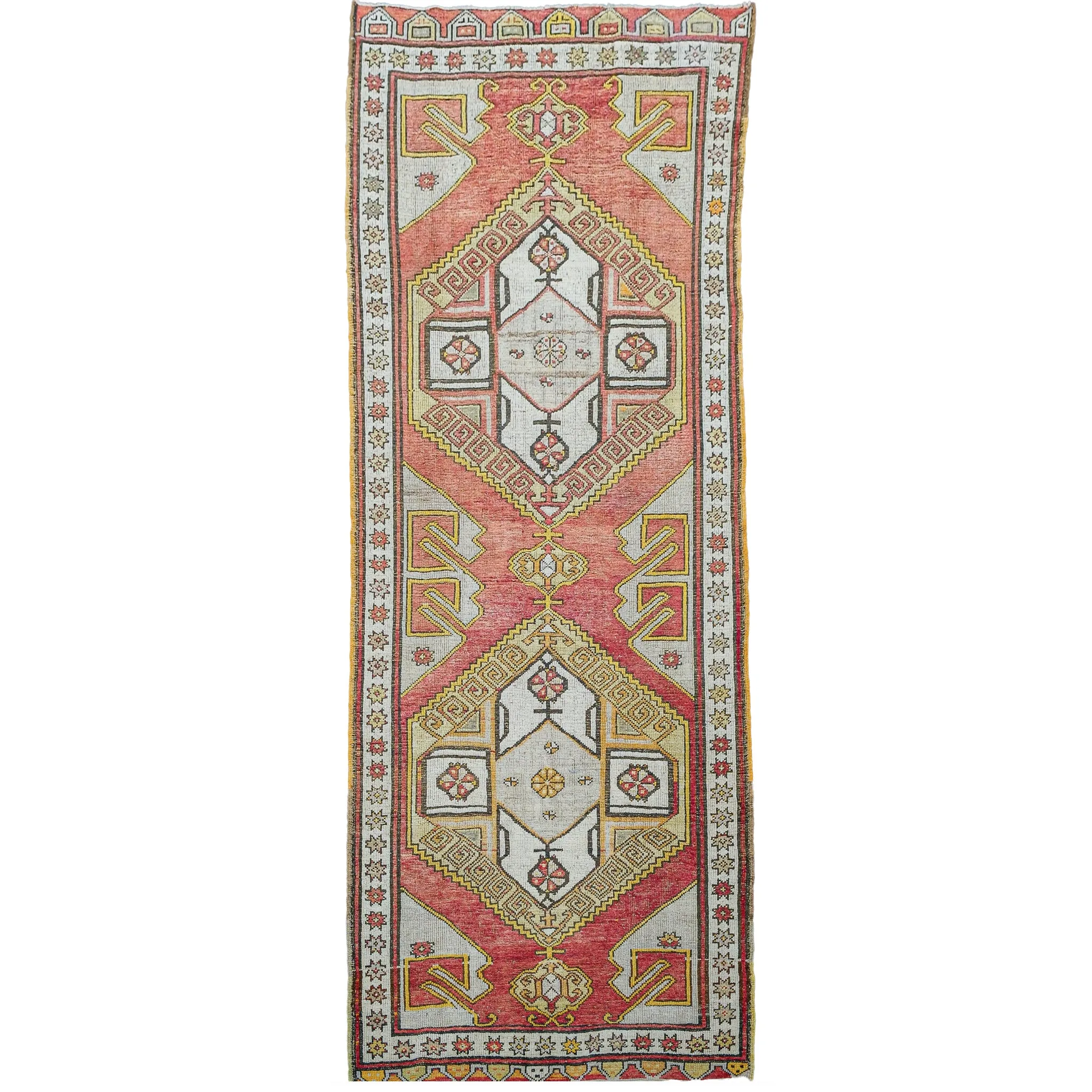 13996 Handwoven Vintage Rug 4x10’6
