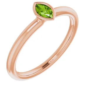 14K Imitation Peridot Stackable Ring