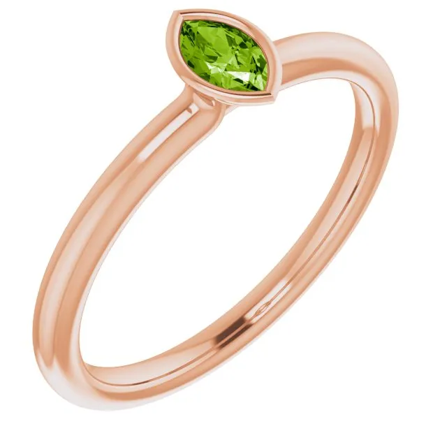 14K Imitation Peridot Stackable Ring