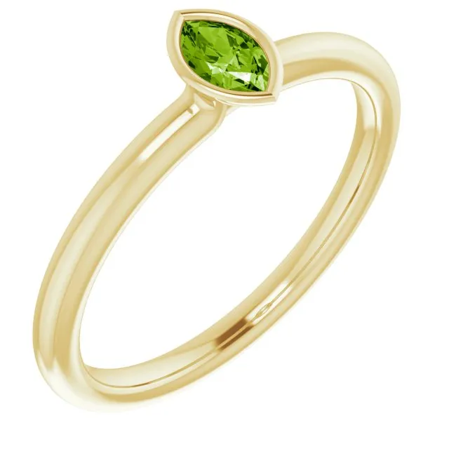 14K Imitation Peridot Stackable Ring
