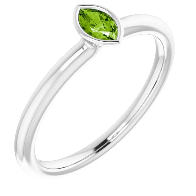 14K Imitation Peridot Stackable Ring