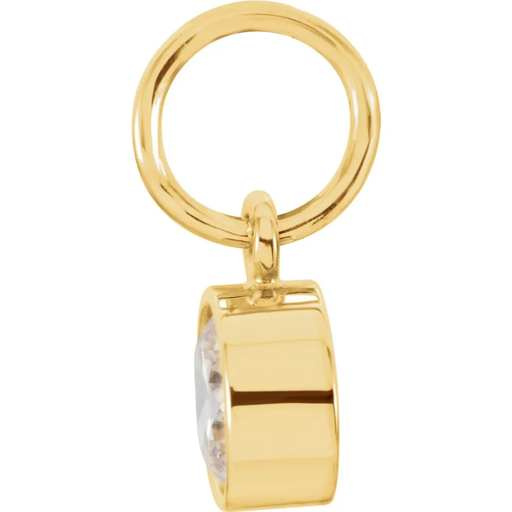 14k Yellow Gold Imitation Diamond Birthstone Charm