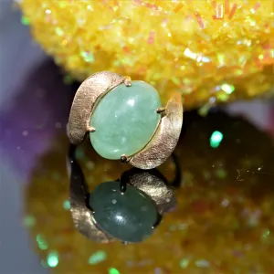 14K Yellow Gold Jade Ring