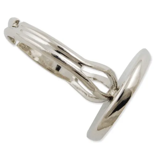 14MM Round Adjustable Shallow bottom Imitation Rhodium plated Ring Base Setting Pendants With 14MM round Pad,Sold 50PCS Per Package