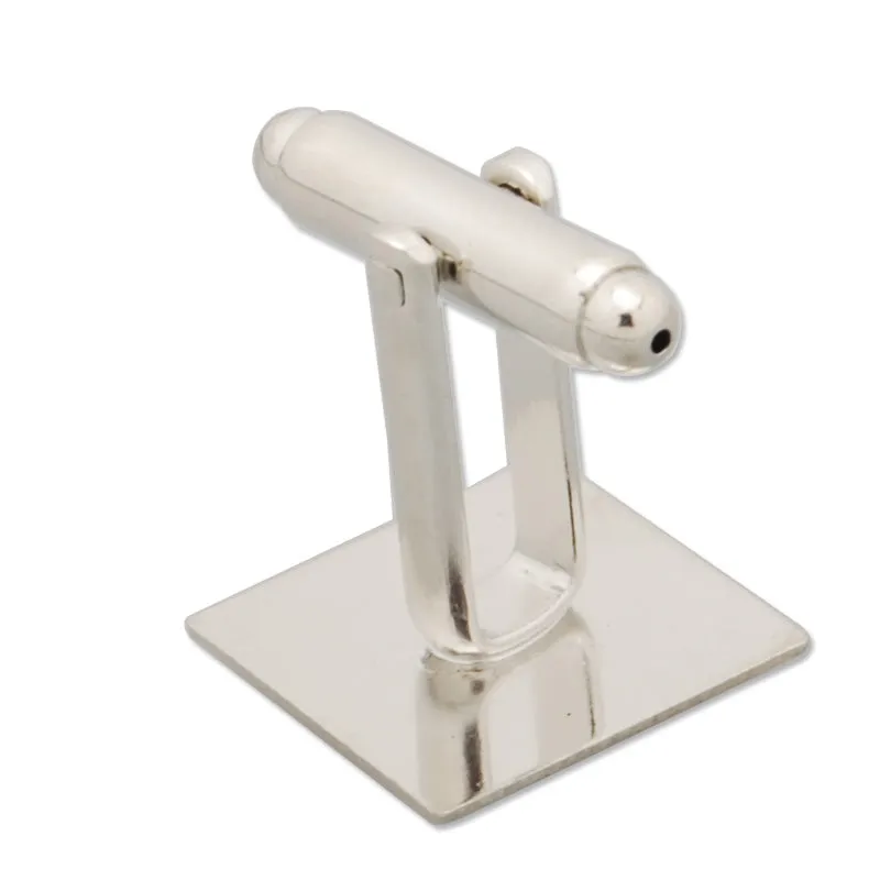 15*15MM Cufflink Blanks with a 15mm Pad,Square,Imitation Rhodium,sold 20pcs per lot