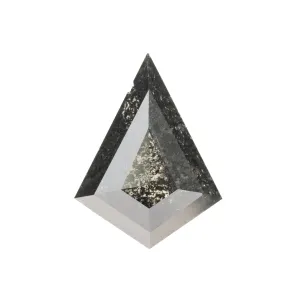 1.65 Carat Black Speckled Rose Cut Kite Diamond