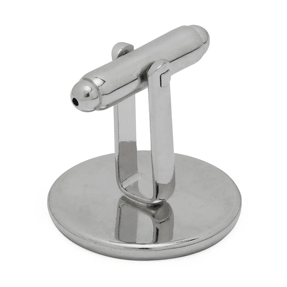 18mm Round Bezel Cufflink Blank Base,Imitation Rhodium Cufflink Setting,Metal Brass,20pcs/lot