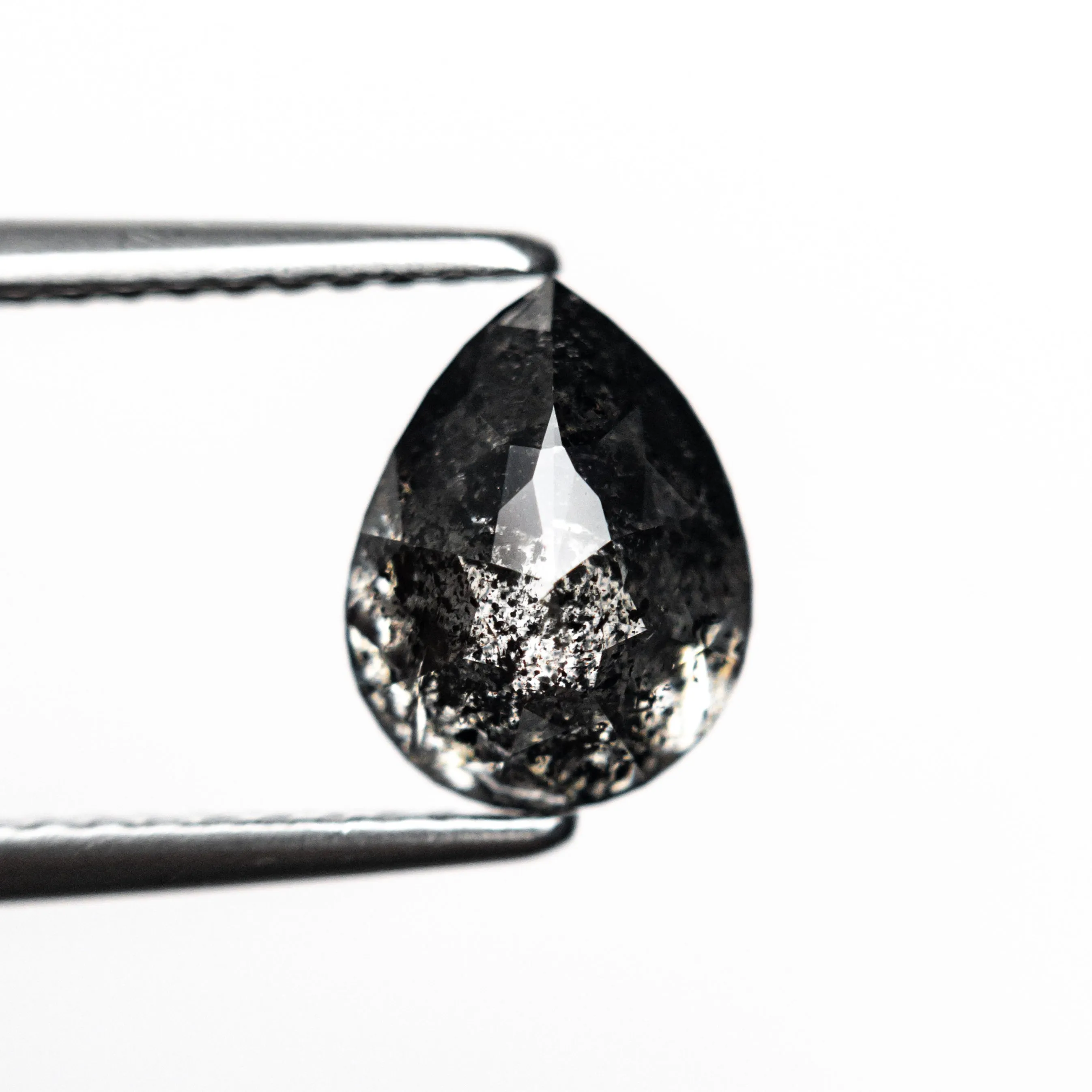 1.93 CARAT BLACK SPECKLED DOUBLE CUT PEAR DIAMOND