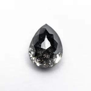 1.93 CARAT BLACK SPECKLED DOUBLE CUT PEAR DIAMOND