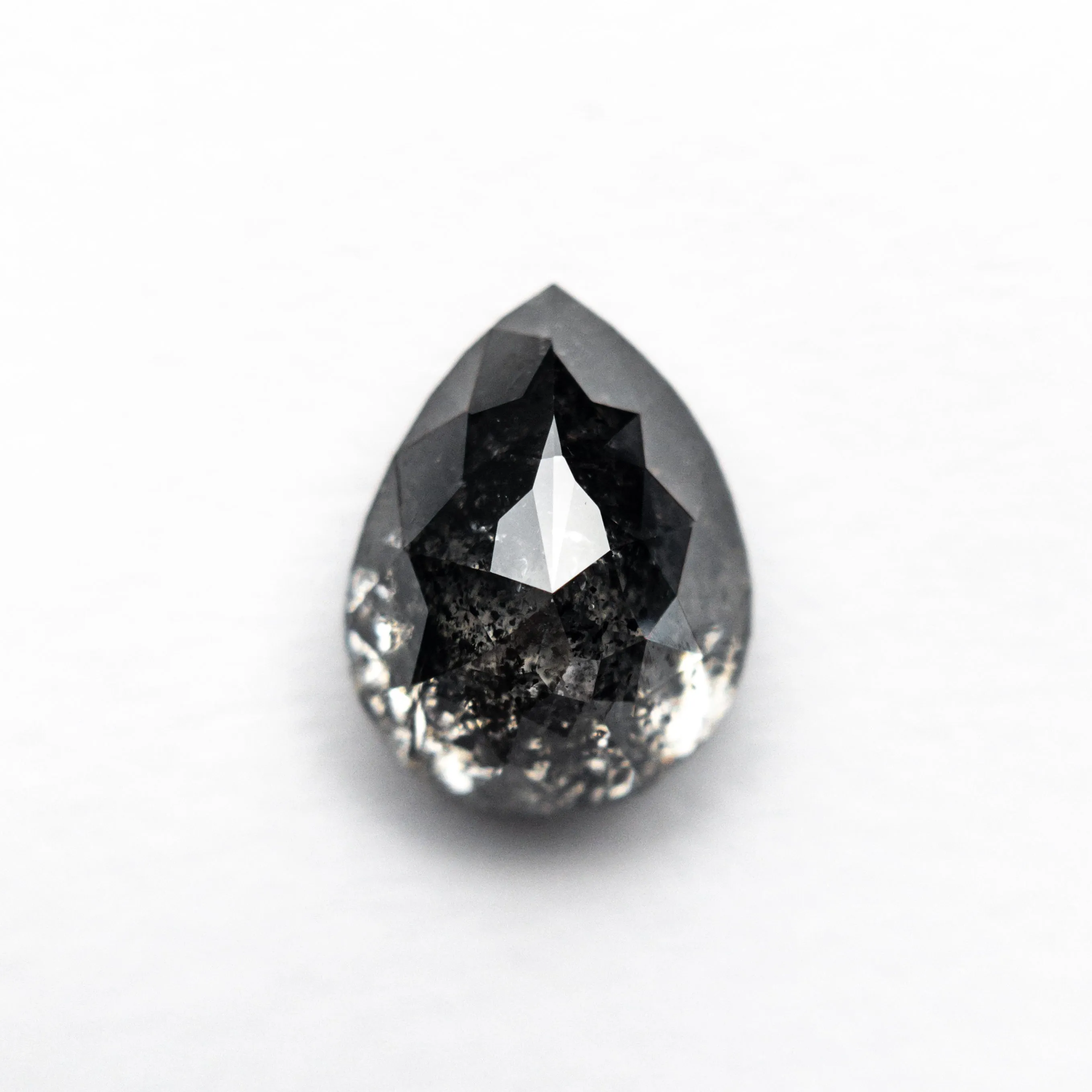 1.93 CARAT BLACK SPECKLED DOUBLE CUT PEAR DIAMOND