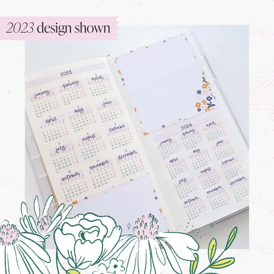 2024 H. Weeks Yearly Calendar Sticker Kit - Imagine Bouquet