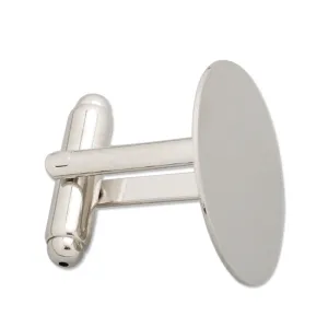 20MM Imitation Rhodium Plated Flat Cufflink Blanks with a 20mm Glue Pad