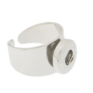 20PCS Adjustable Imitation Rhodium plated Ring Base With 11.5mm Round Snap Fastener