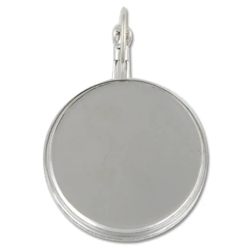 25MM Round Imitation Rhodium French Lever Back Earrings Blank/Base,fit 25MM glass cabochons,buttons
