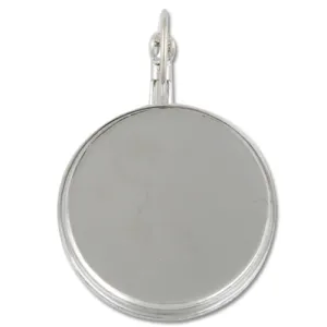 25MM Round Imitation Rhodium French Lever Back Earrings Blank/Base,fit 25MM glass cabochons,buttons