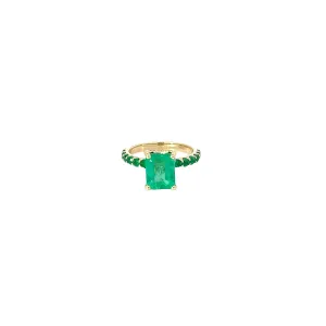 2.61CT Emerald Cut Columbian "Green Goddess" Ring