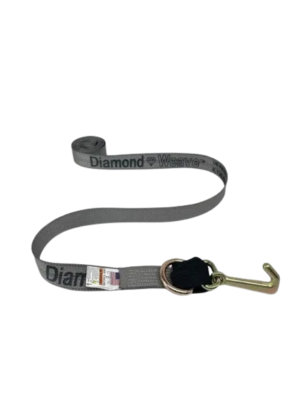 2" x 10' Diamond Weave Wheel Lift Strap w/ Mini J, D-Ring & Cordura Sleeve (SINGLE)