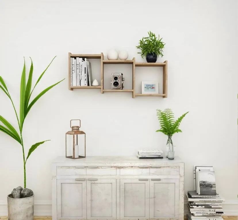 3-Cube Floating Decorative Organizer Wall Shelf with Ledges