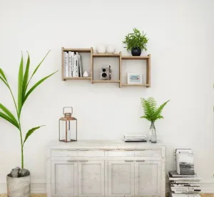 3-Cube Floating Decorative Organizer Wall Shelf with Ledges