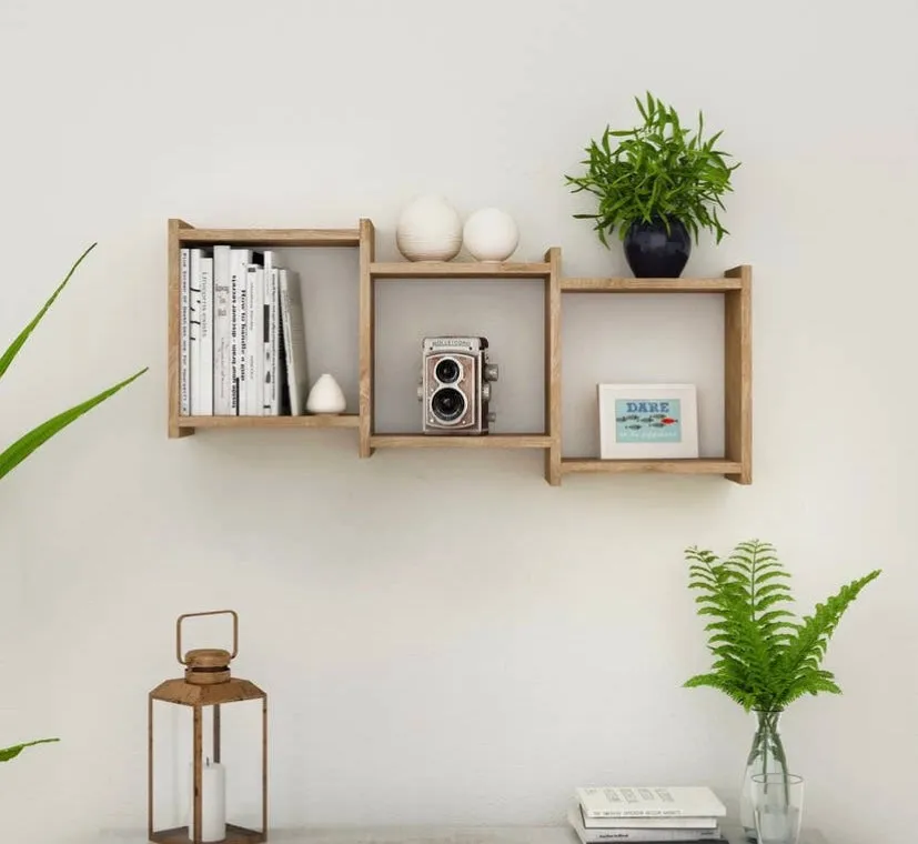 3-Cube Floating Decorative Organizer Wall Shelf with Ledges