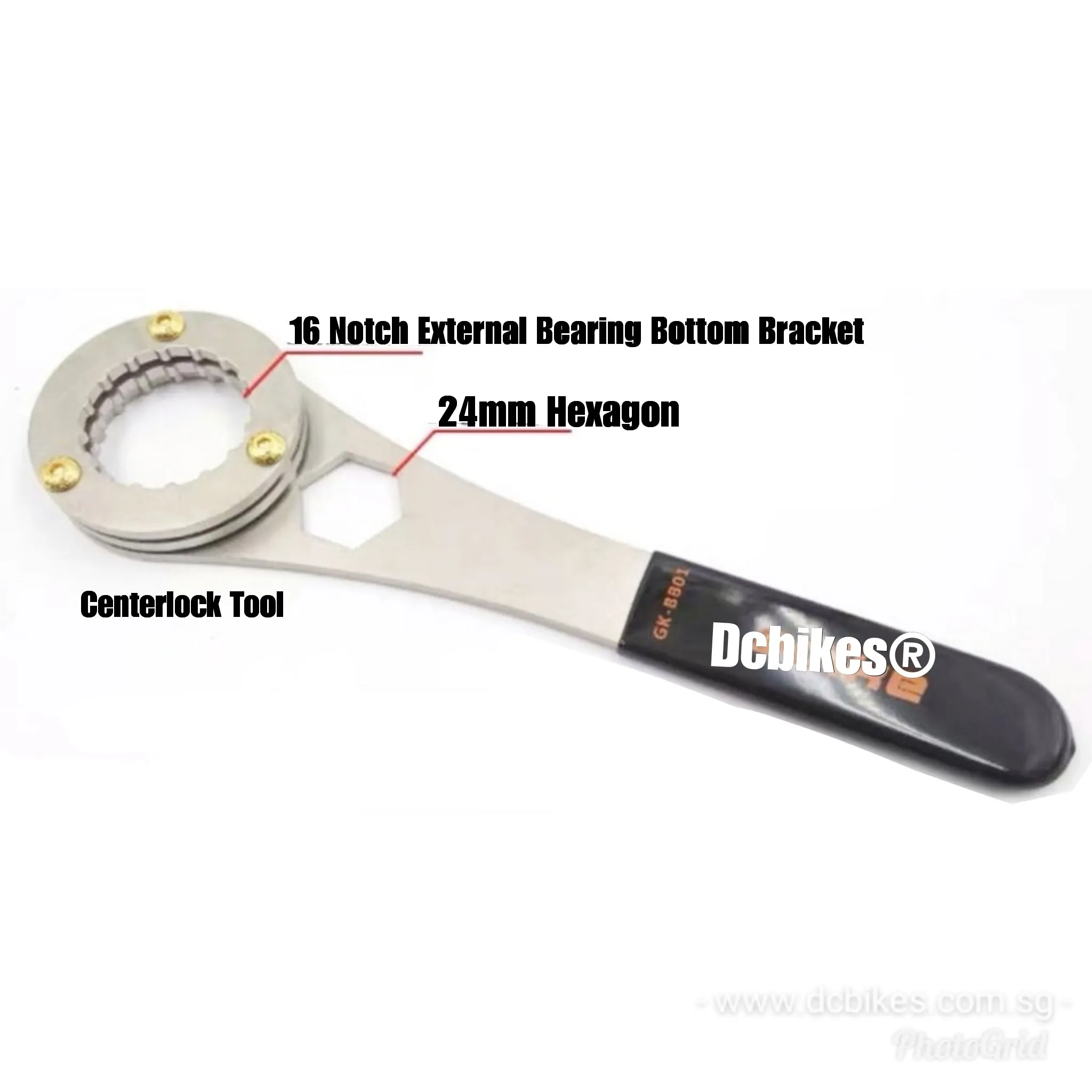 3 in 1 Bottom Bracket Bicycle Spanner 16 Notch Wrench For Shimano Sram GXP BB & Centerlock Ring Tool