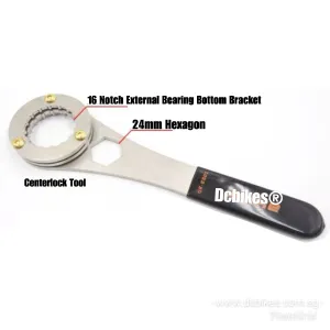 3 in 1 Bottom Bracket Bicycle Spanner 16 Notch Wrench For Shimano Sram GXP BB & Centerlock Ring Tool