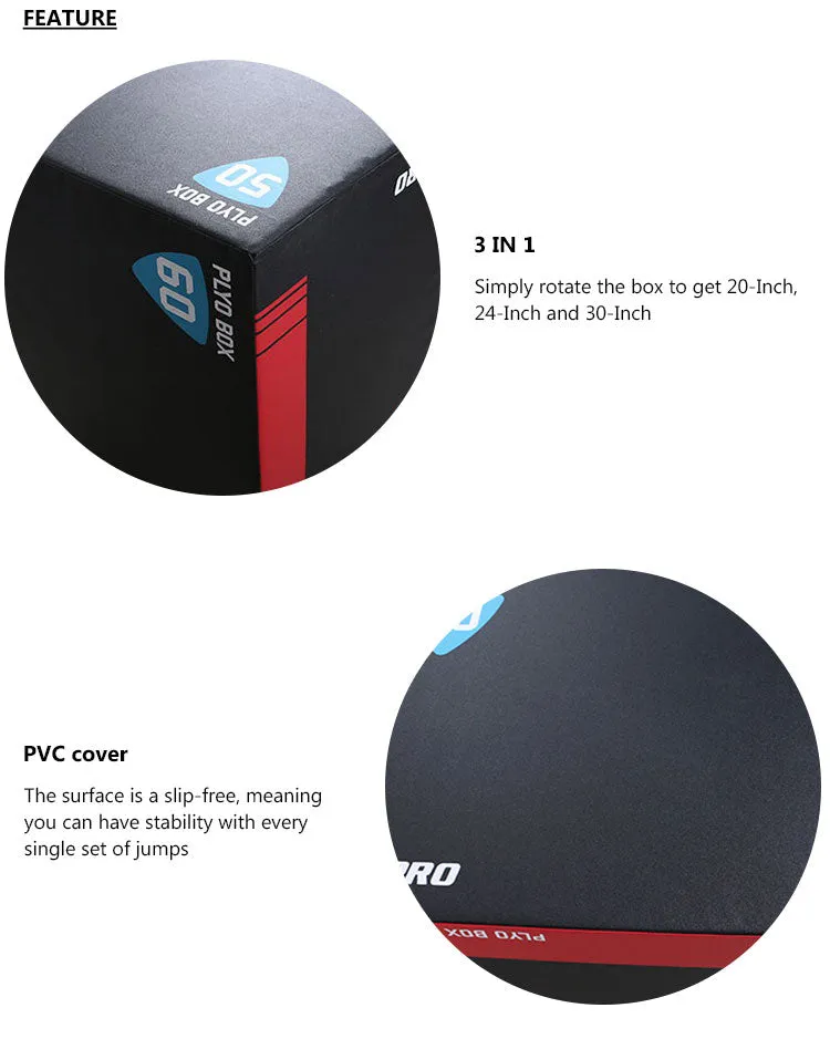 3-in-1 High Density Foam Plyo Box   PVC Cover