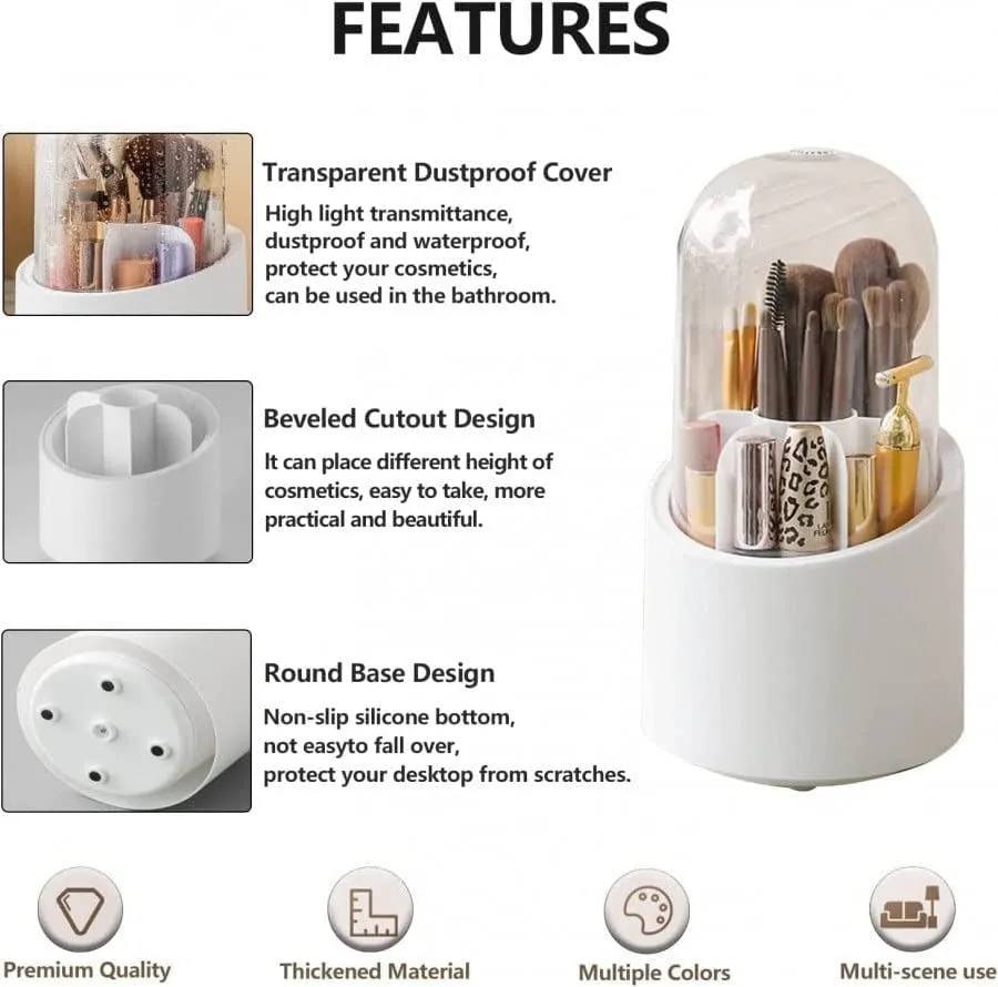 360 Degree Rotating Base Makeup Brush organizer