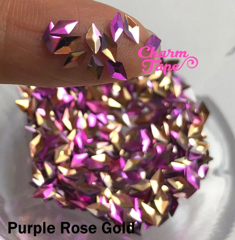 3D Diamond Rhombus Loose glitters, glitter 3mm UV resin, nail gel, acrylic nail, nail polish glitter, nail stamping