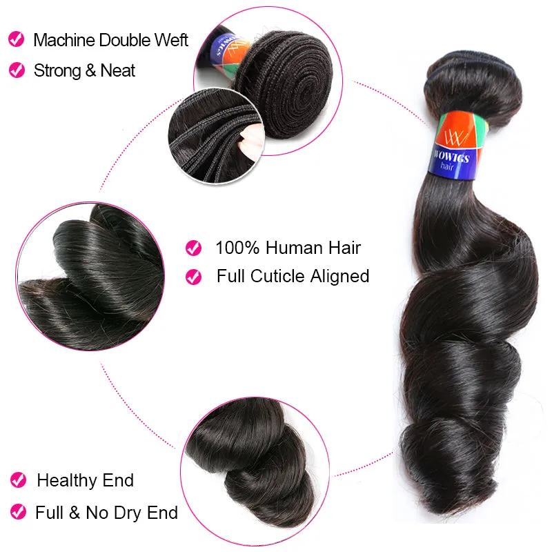 4 Bundle Deals Loose Wave 12-32 inch 100% Virgin Hair Extensions