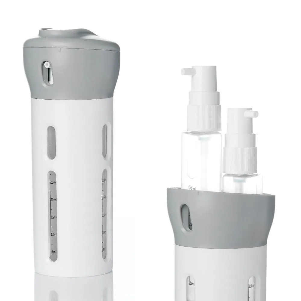 4-in-1 bath products travel dispenser