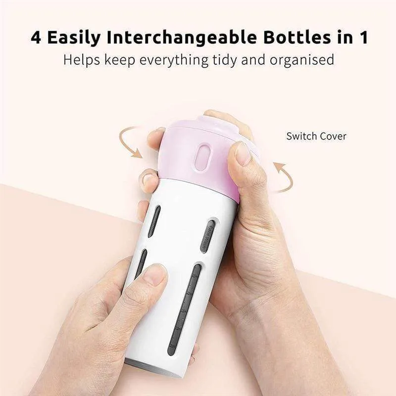4-in-1 bath products travel dispenser