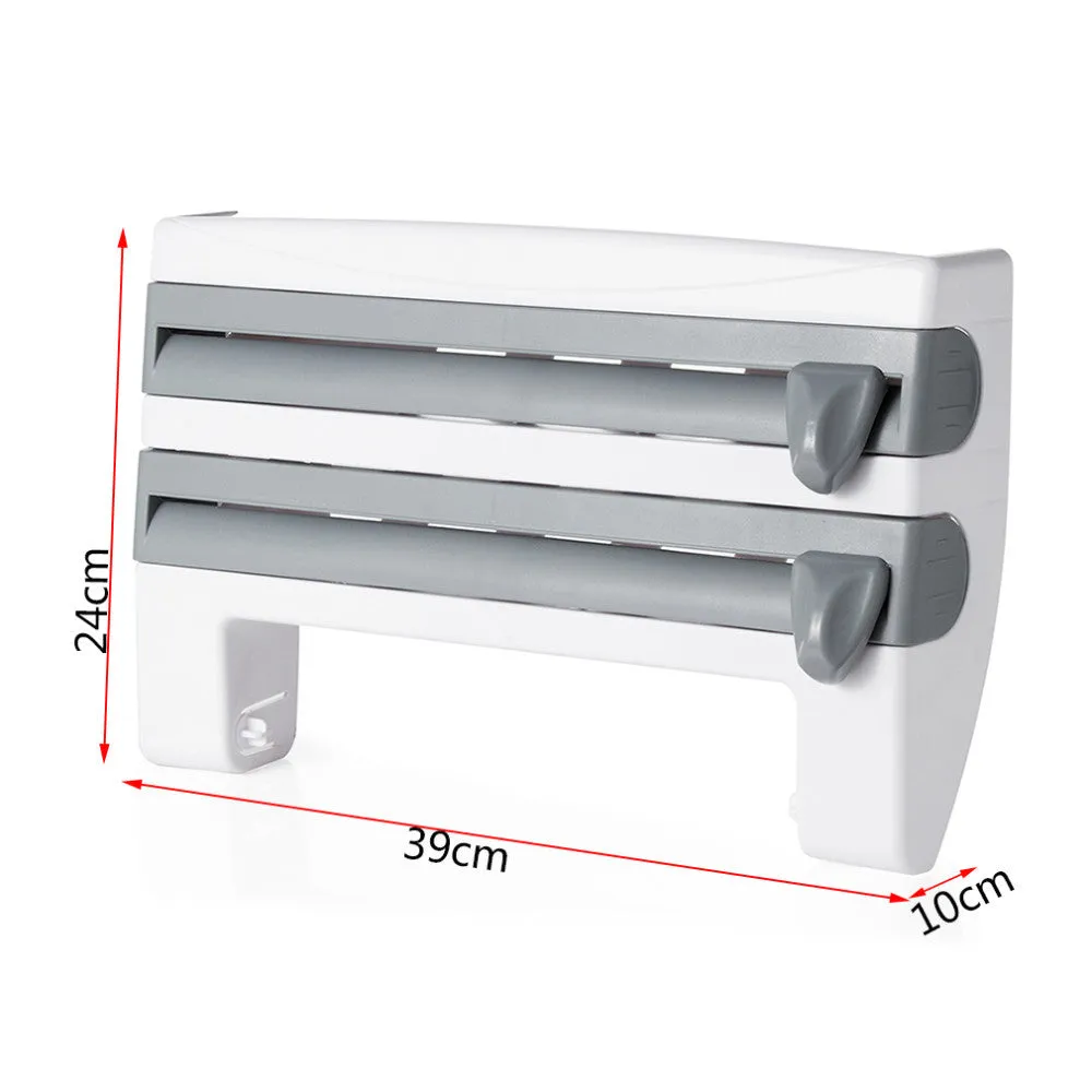 4 in 1 Kitchen Wrap Dispenser (Tinfoil, Plastic, Paper & More)