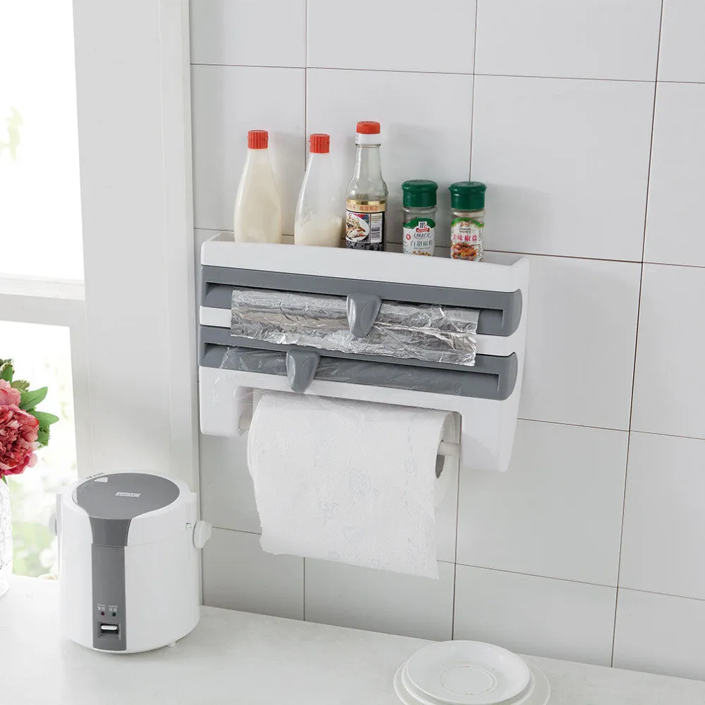 4 in 1 Kitchen Wrap Dispenser (Tinfoil, Plastic, Paper & More)