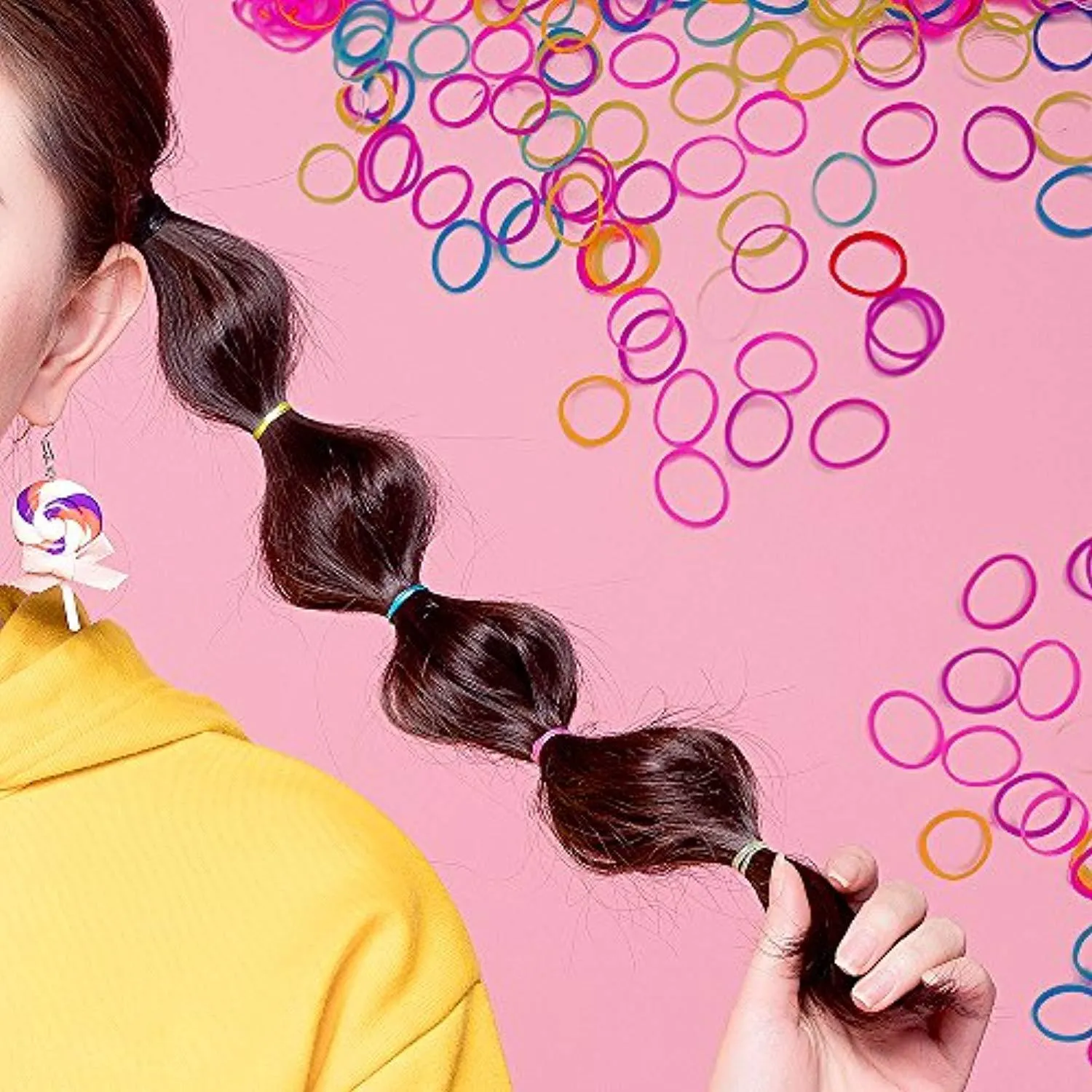 4000pcs Elastic Hair Ties, YGDZ 2000pcs Clear Mini Rubber Bands & 2000pcs Soft Colored Elastics Hair...