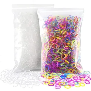 4000pcs Elastic Hair Ties, YGDZ 2000pcs Clear Mini Rubber Bands & 2000pcs Soft Colored Elastics Hair...