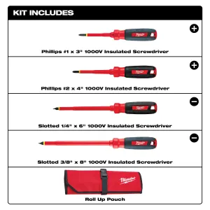 48-22-2204 Milwaukee 4pc 1000V Insulated Screwdriver Set