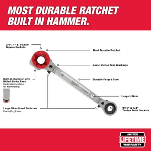 48-22-9216M Milwaukee Lineman's 5IN1 Ratcheting Wrench