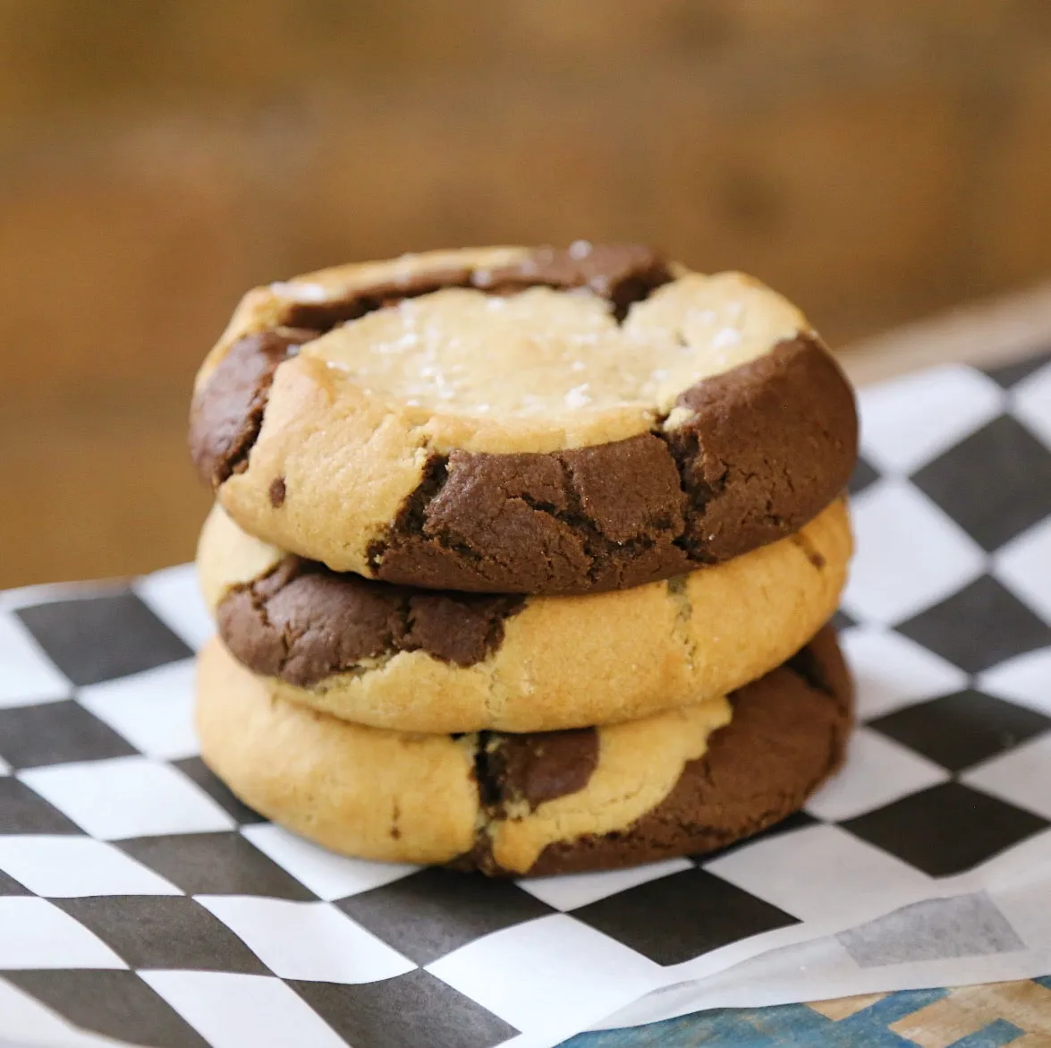 6 Quarter Pound Vegan Chocolate Peanut Butter Marble Cookies